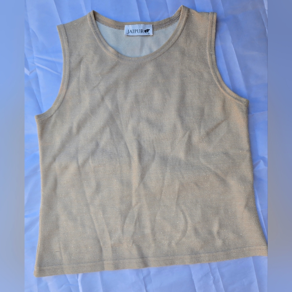 Jaipur Beige Sleeveless Top Sz‎ M